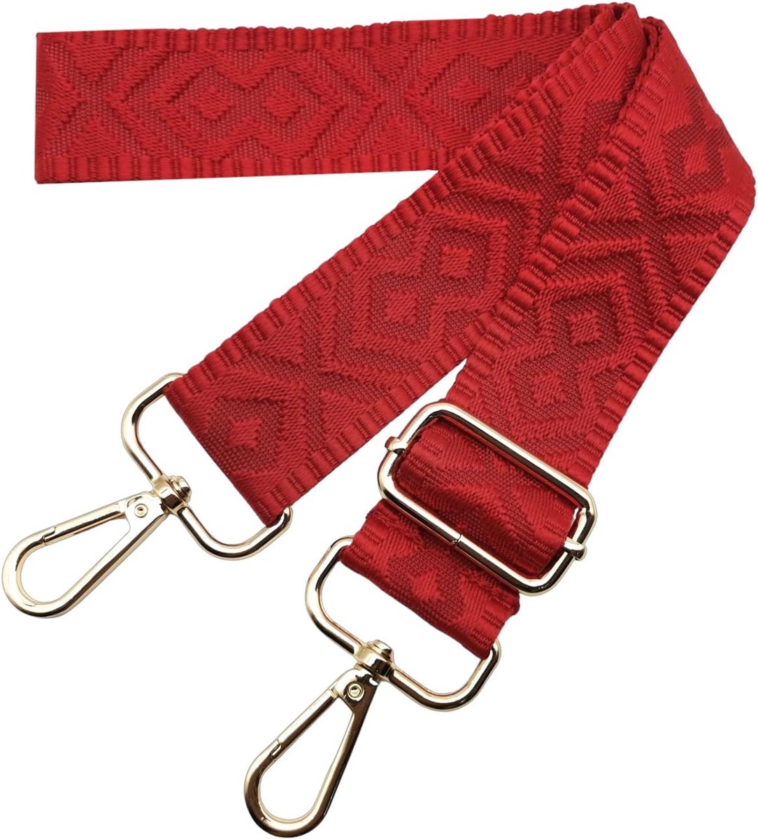 Schouderriem voor brede tas, schoudertas, 3,8 cm, verstelbaar, schoudertas, handtas, verwisselbaar, met gouden gesp, voor dames, doe-het-zelf, schouderriem, accessoires (rood) 27