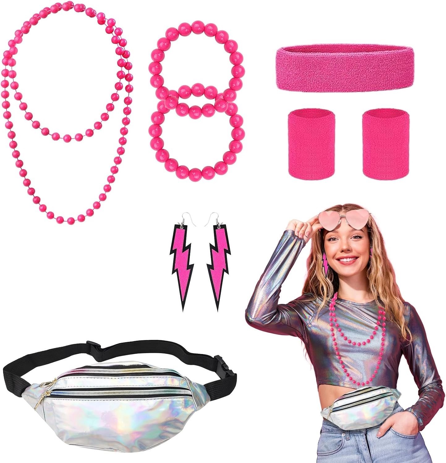 Vintage 80s Kostuumaccessoires voor Feestjes - Stijlvolle Jurken, Sets en Kits voor Themafeesten