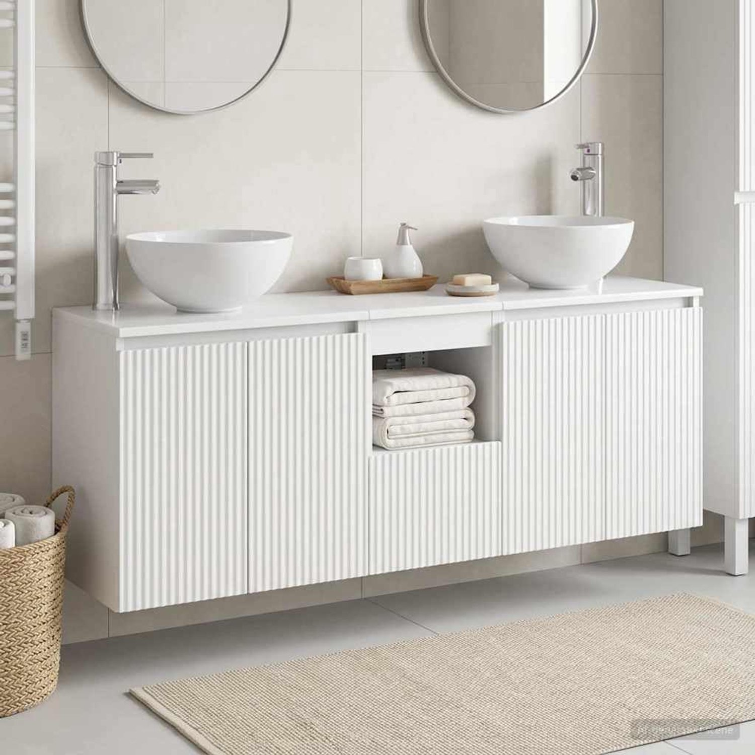 Badkamerkast set 3 STK wit 49,5 x 41 x 64,5 cm wandmontage