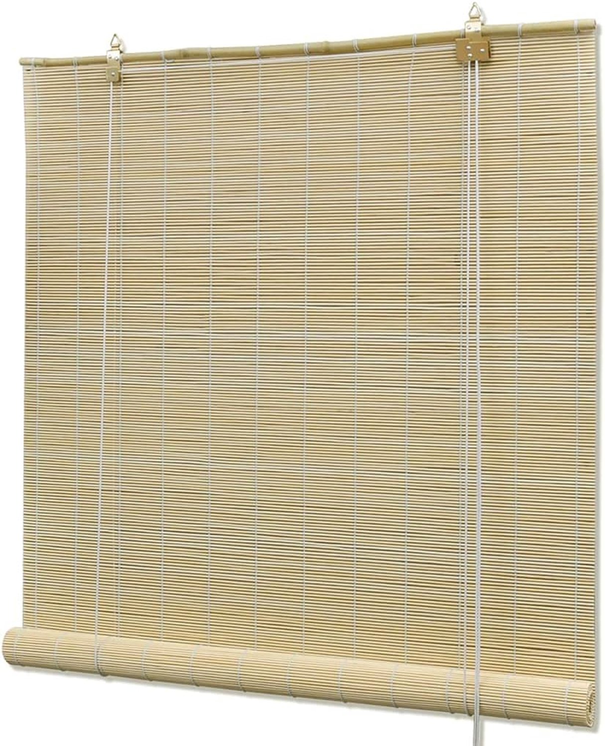 Bamboe rolgordijn voor ramen, inkijkbescherming met lichtdoorlating, neutrale kleur, instelbare lichtinval, eenvoudig te monteren en te reinigen