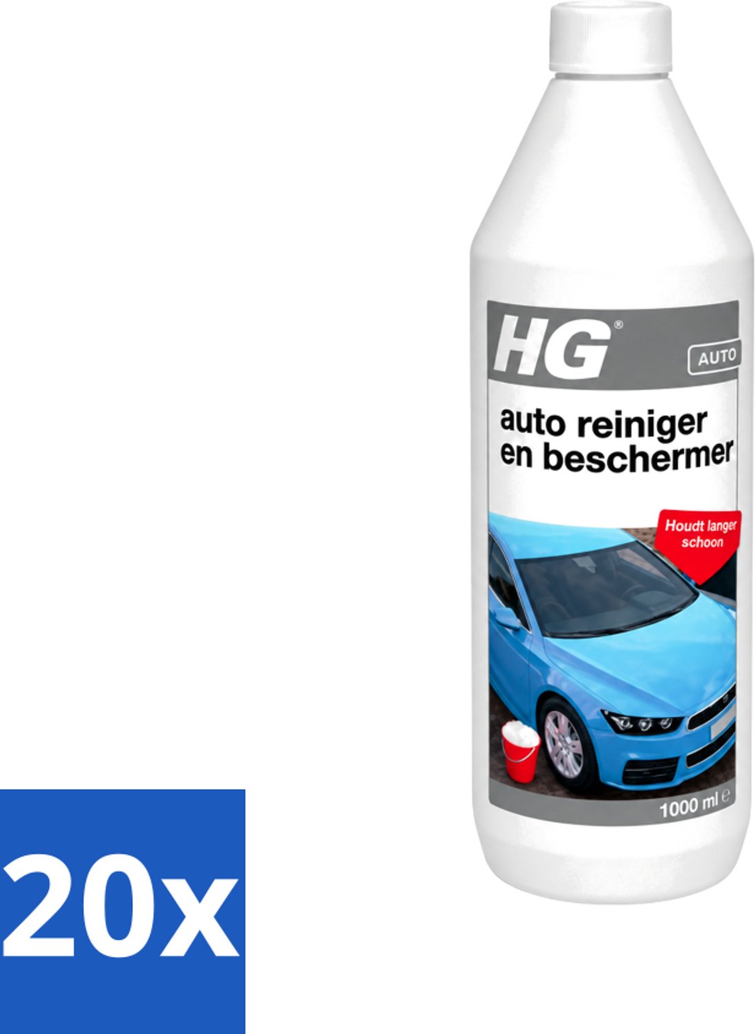 20 x HG - Autoreiniger & Beschermer - Houdt Langer Schoon - 50 tot 60 Wasbeurten - 1L - Voordeelverpakking - 20 stuks