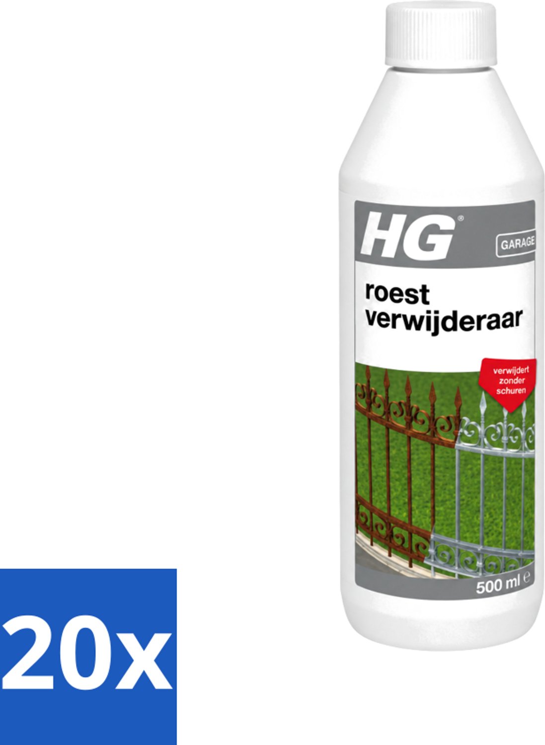 20 x HG - Roestverwijderaar - Verwijdert Zonder Schuren - Snel & Effectief - 500 ml - Voordeelverpakking - 20 stuks