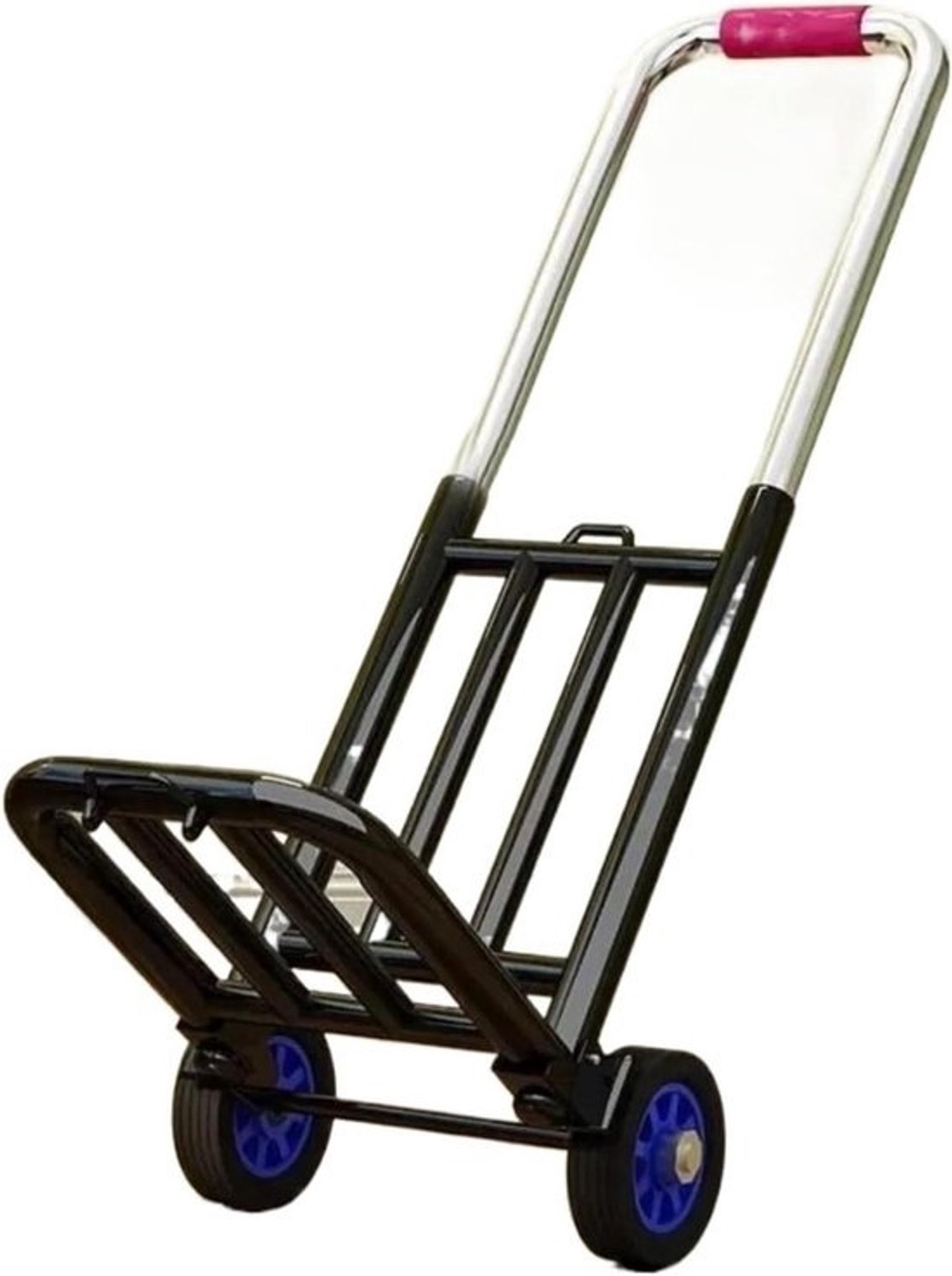 Opvouwbare steekwagen - Handige trolley - Voor het vervoeren van zware spullen - In hoogte verstelbaar - Basis van 42x27cm - Zwart