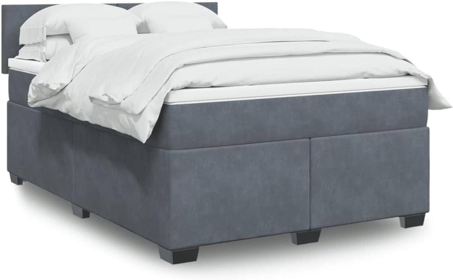 Boxspring met pocketveringmatras donkergrijs 140x200 cm