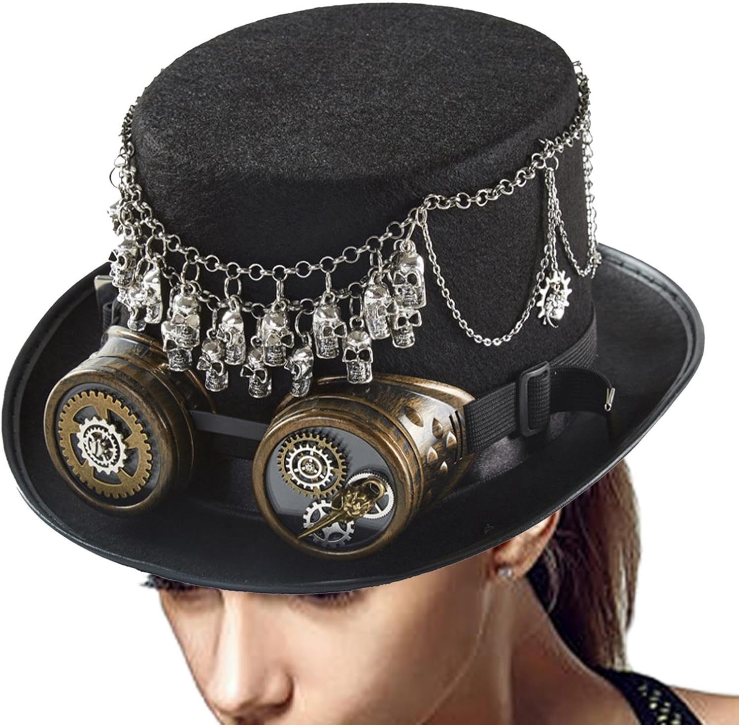 Steampunk Hoge Hoed Verstelbare Band Retro Hoofddeksel
