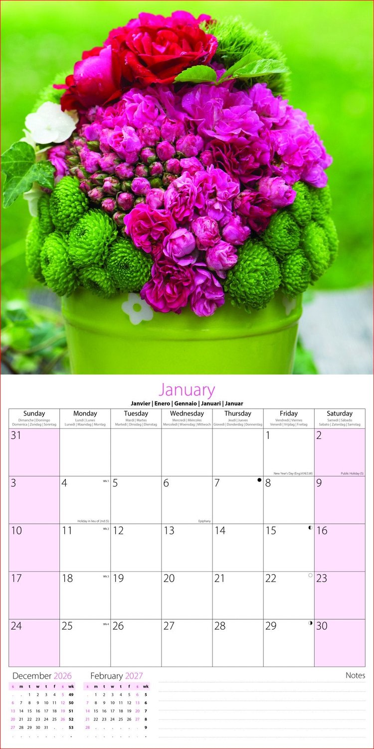 Bouquets, Flowers & Gardens Kalender 2027