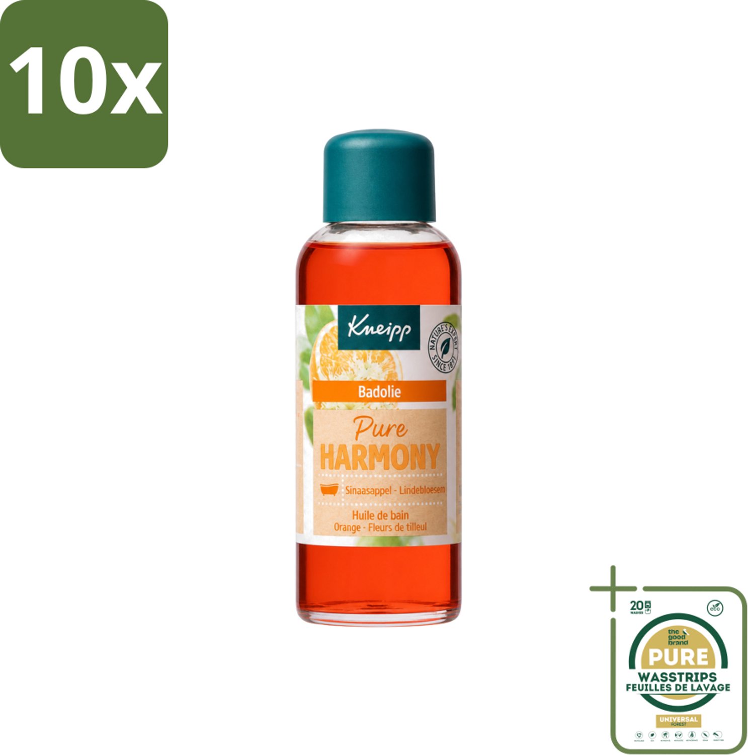 10 x Kneipp - Badolie - Oranje lindebloesem - 100 ml - Wasstrips - Badolie - Ontspanning - Natuurlijke Oliën - Stressverlichting - Badmoment