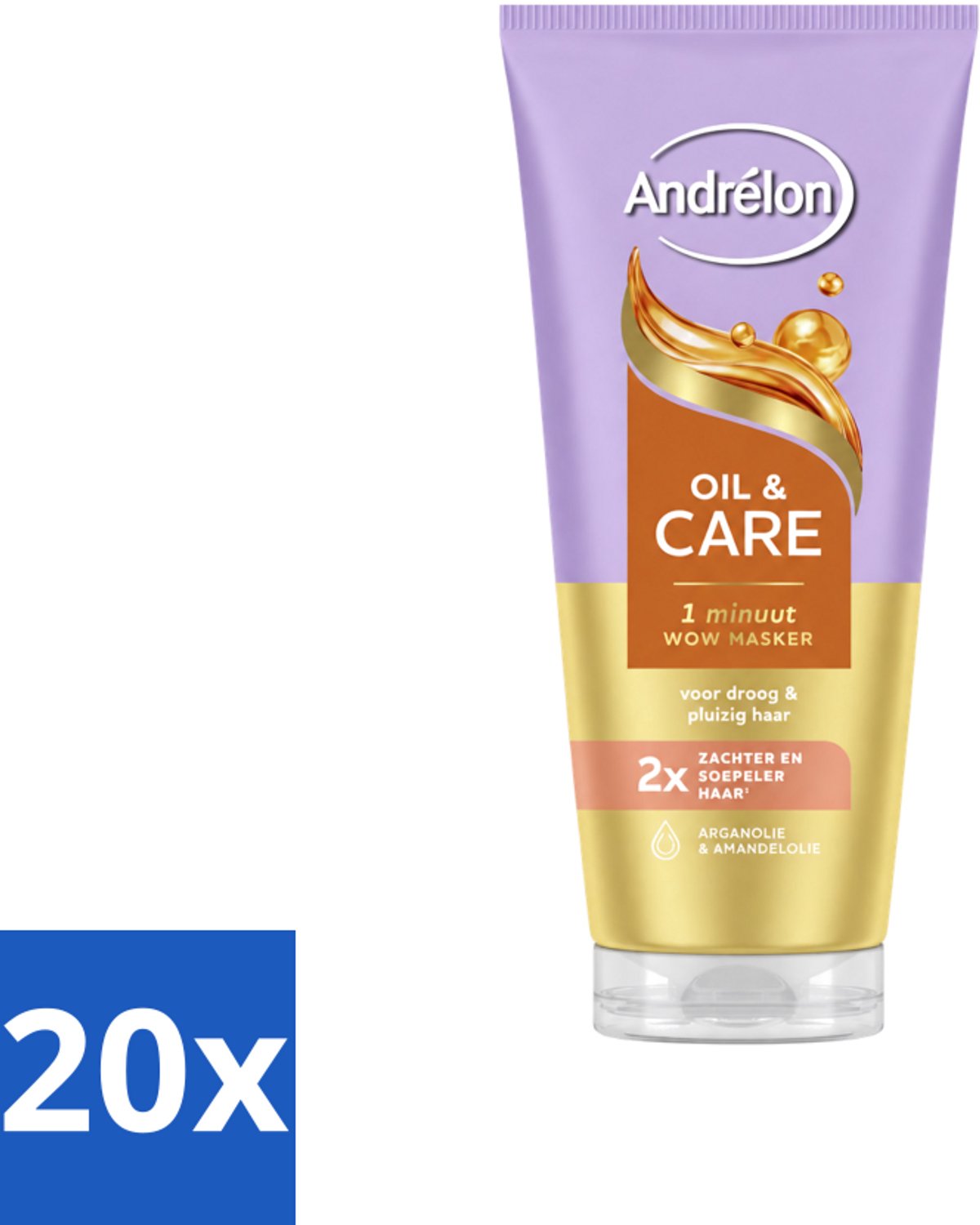 20 x Andrélon – Haarmasker WOW – Oil & Care – 180 ml - Voordeelverpakking - 20 stuks