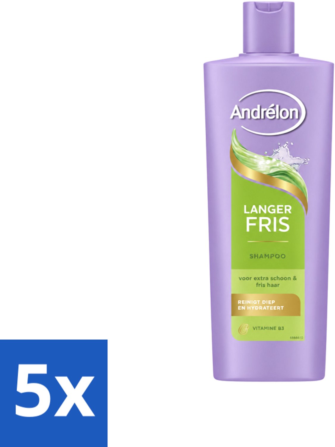 5 x Andrélon – Shampoo – Langer Fris – 400 ml - Voordeelverpakking - 5 stuks