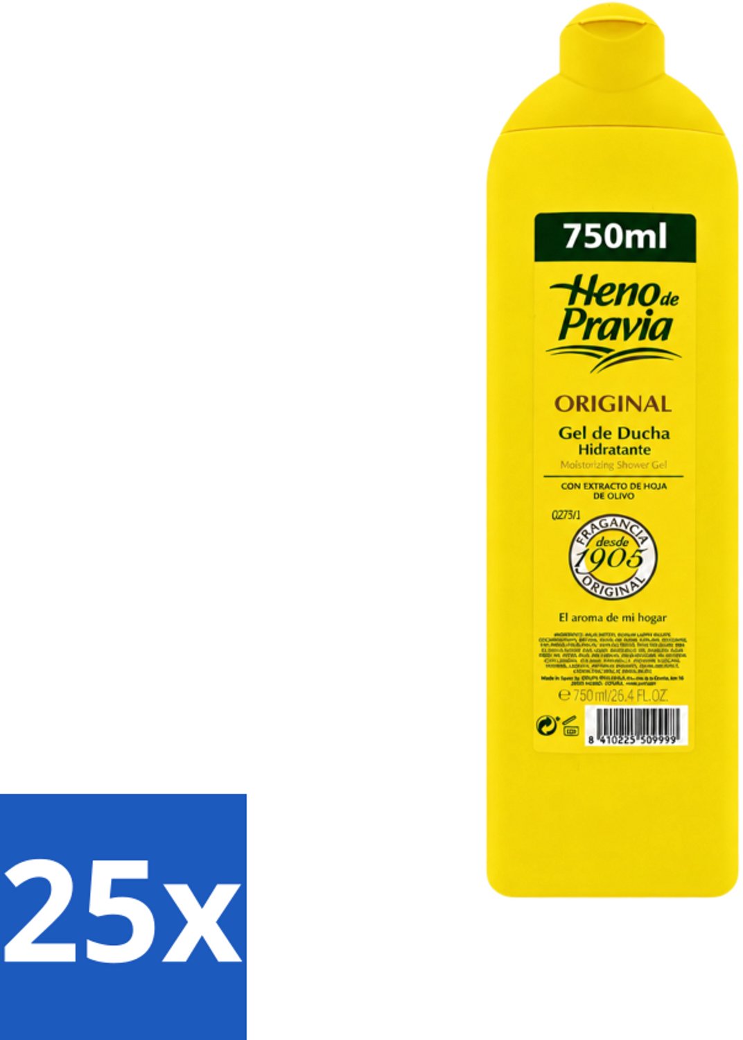 25 x Heno De Pravia - Douchegel - Original Geur - 750 ml - Voordeelverpakking - 25 stuks