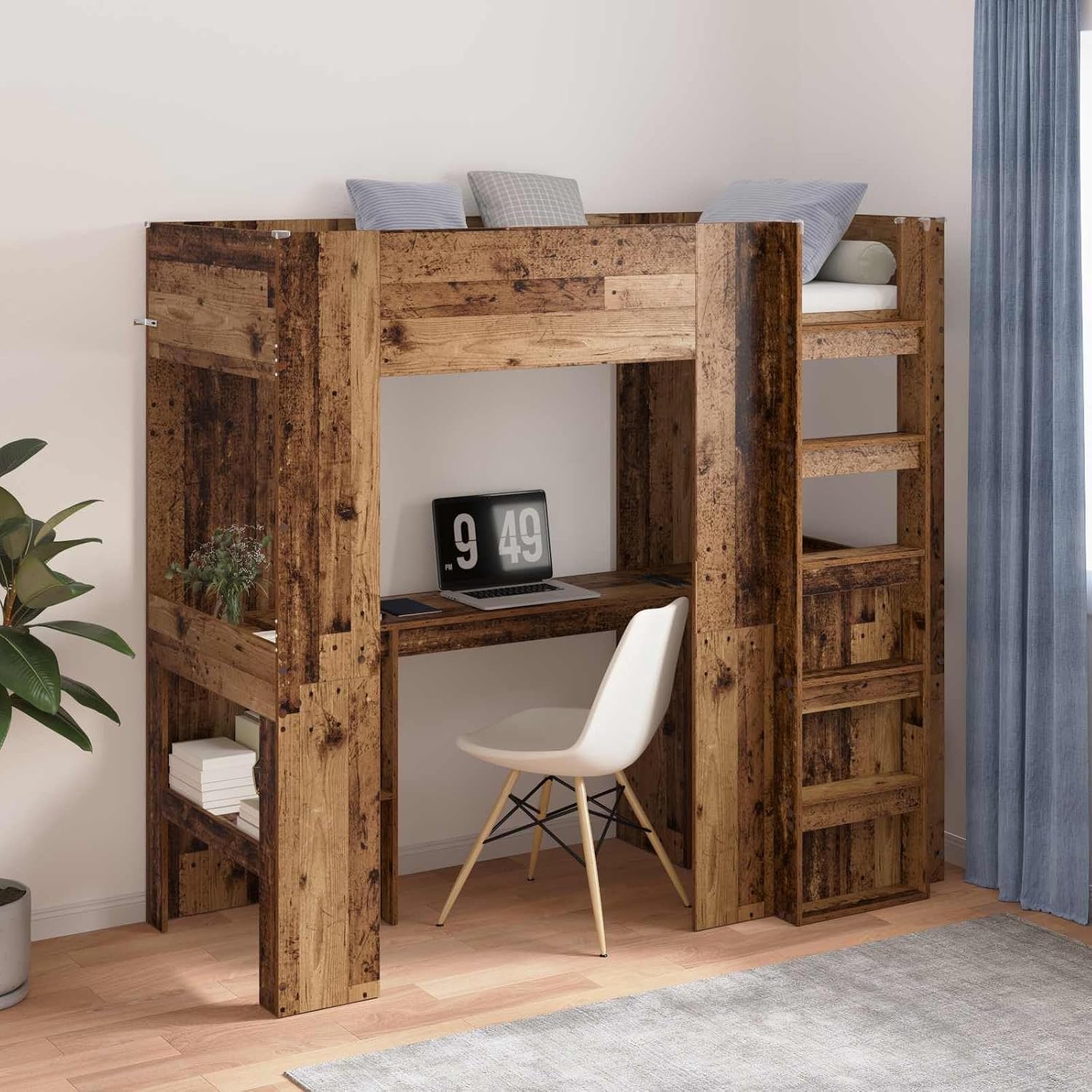 Hout Ruimtebesparend Bureaubed 75x190 cm Oudhout
