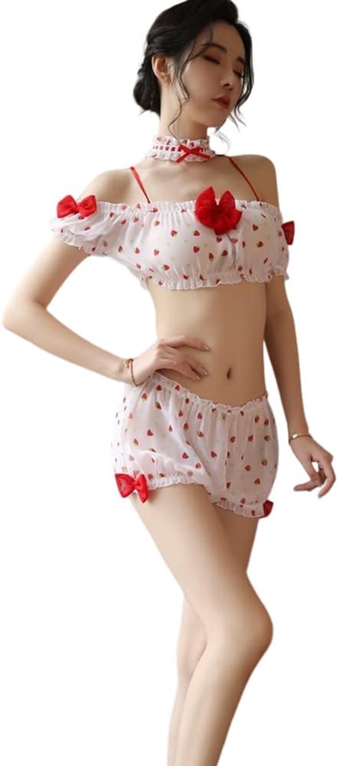 Anime cosplay Kawaii liefde holle chiffon ondergoed rollenspel lingerie