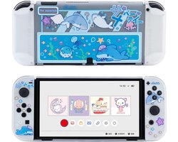 Compatibele Anti-scratch Shock Absorberende Cover voor Switch OLED 2021 - Shark Party Design, Bescherming en Stijl