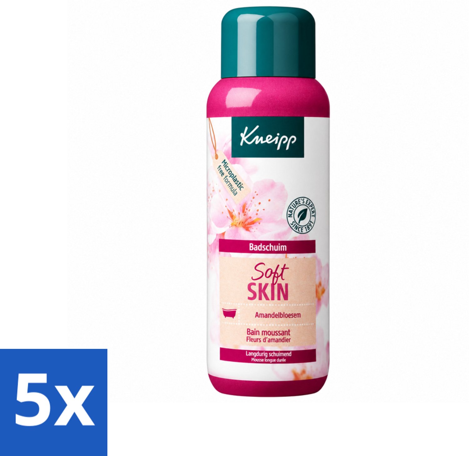 5 x Kneipp - Badschuim - Amandelbloesem - Voor droge en gevoelige huid - 400 ml - Voordeelverpakking - 5 stuks