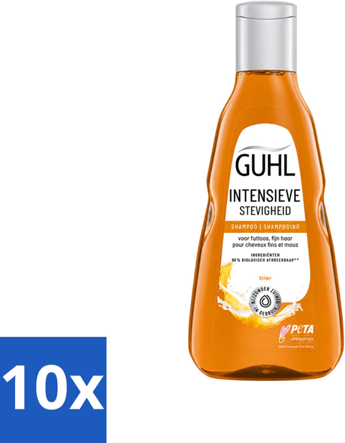 10 x Guhl - Shampoo - Intensieve Stevigheid - 250 ml - Voordeelverpakking - 10 stuks