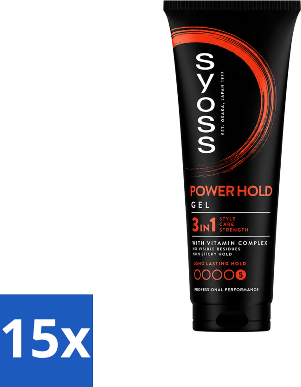 15 x Syoss - Power Hold - Haargel - Extra Sterke Fixatie - 250 ml - Voordeelverpakking - 15 stuks