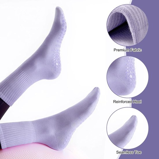 6 Paar Dames Antislip Sokken - Pilates, Yoga, Dans & Fitness — afbeelding 2