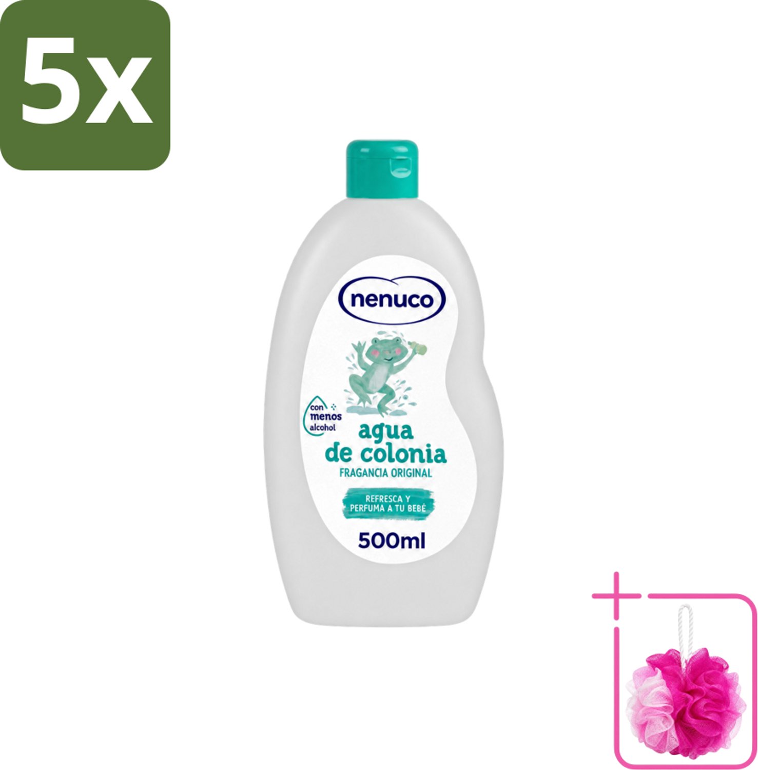 5 x Nenuco – Haarlotion – Agua de Colonia – 500 ml - Bulkverpakking - Agua de Colonia - Douchemop - Kinderparfum