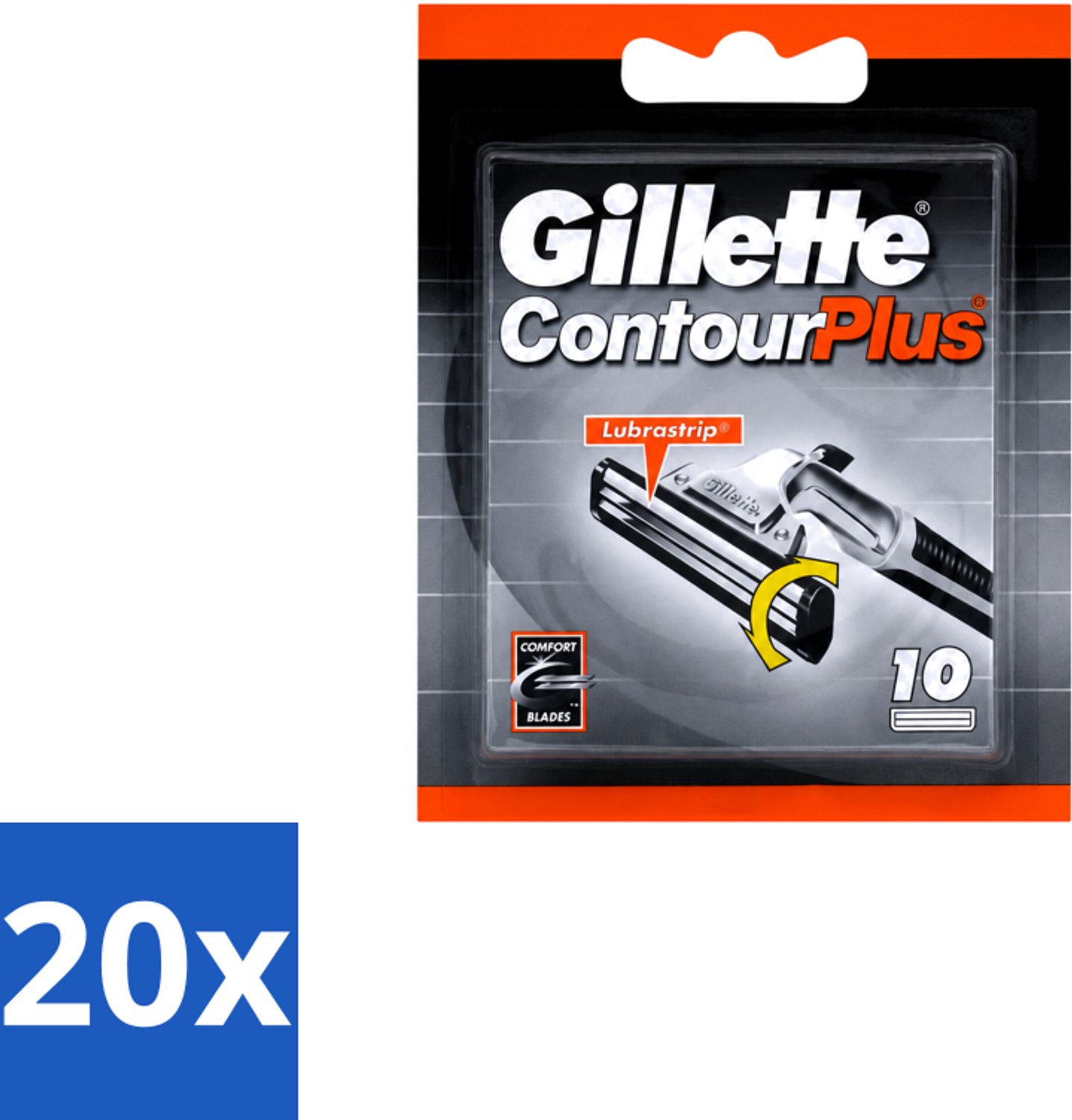 20 x Gillette Contour Plus – Wegwerpscheermesjes – 10 mesjes - Voordeelverpakking - 20 stuks