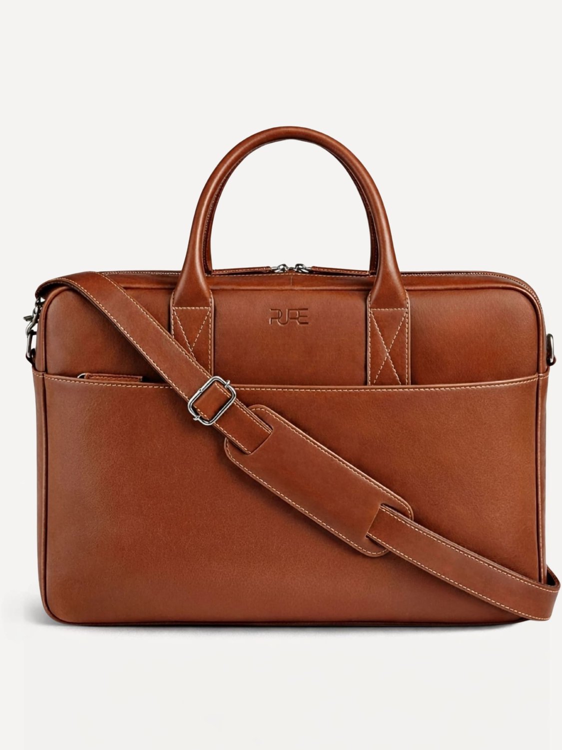 PURE Studios NAOS - Leren laptoptas 15,6 inch - Cognac