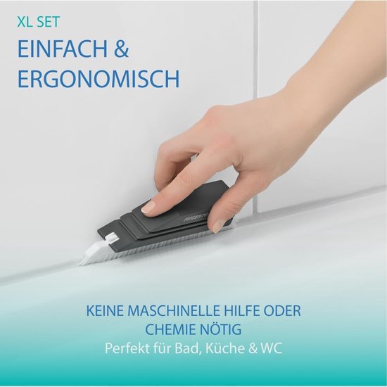 Voegenborstelset - Zwart - 2 x 3 mm - Ergonomische Tegelvoegenreiniger - Voor Badkamer, Keuken en Toilet — afbeelding 3