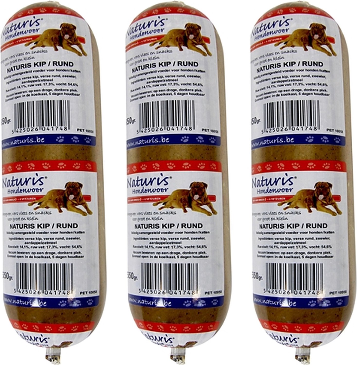Naturis Houdbaar Kip/Rund - Gezond Hondenvoer 650gr - 3 stuks - Multipack
