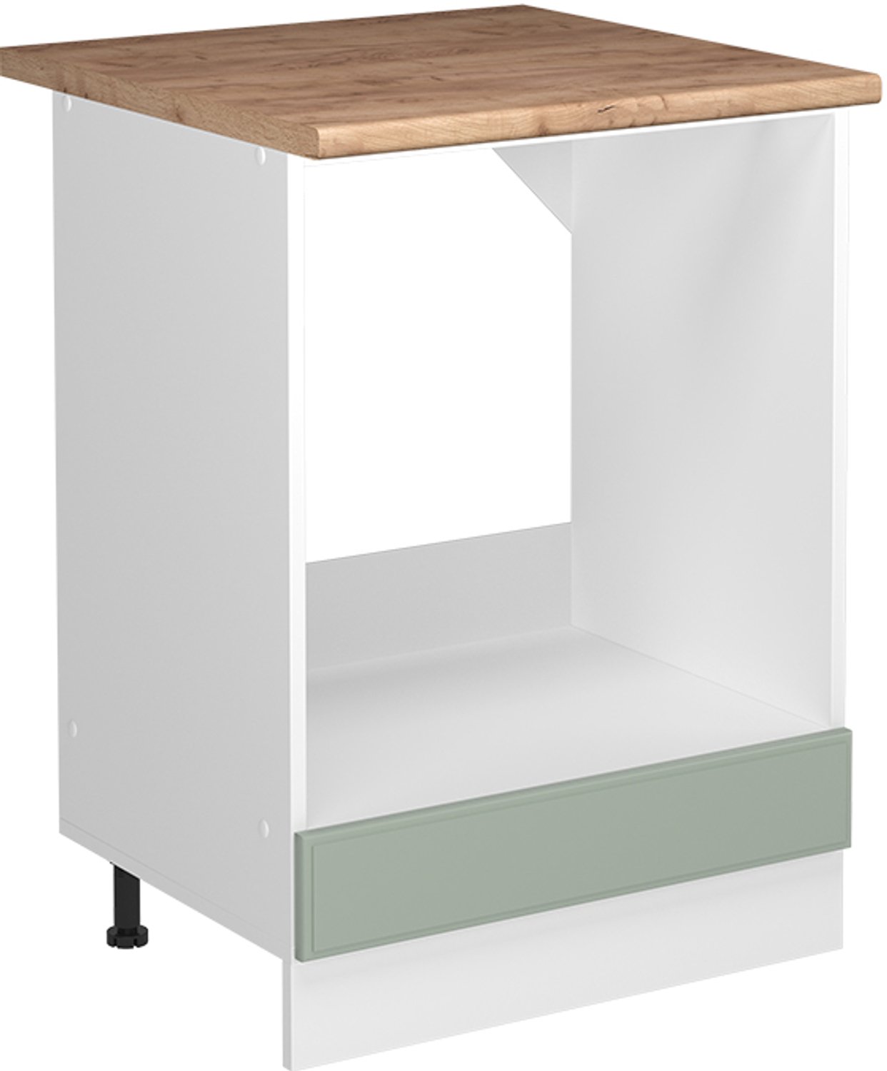 Vicco Ovenombouwkast R-Line, Mint landelijk/Wit, 60 cm goudkleurig eiken werkblad