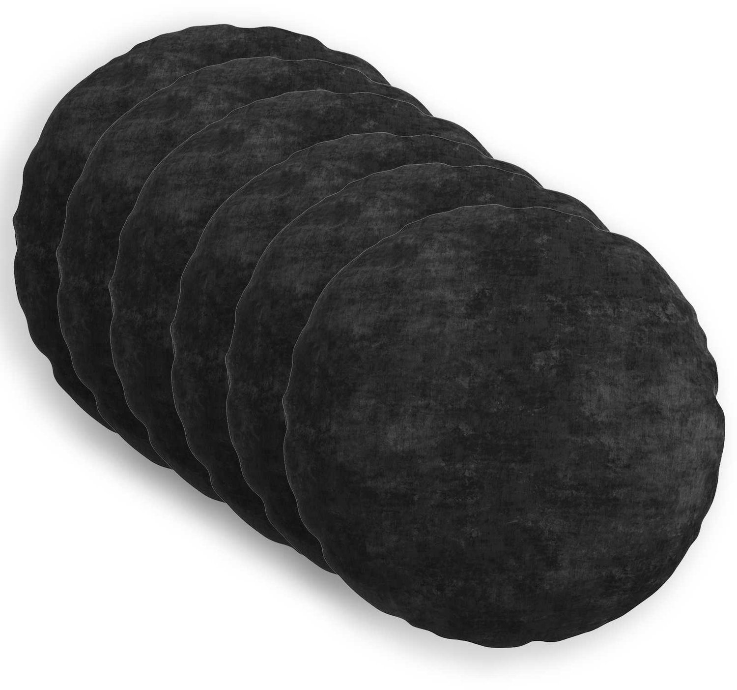 vidaXL Dekenkussen - 6 - st - HEERLEN - Antraciet - Diam. - 50 - cm - Chenille - Stof