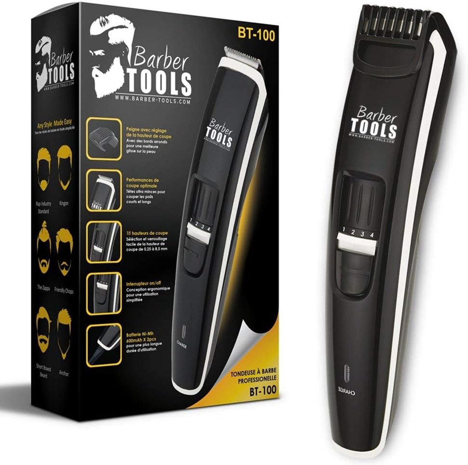 Baardtrimmer - Zwart - Professionele Baardverzorging met 18 Maaihoogtes - Voor Mannen
