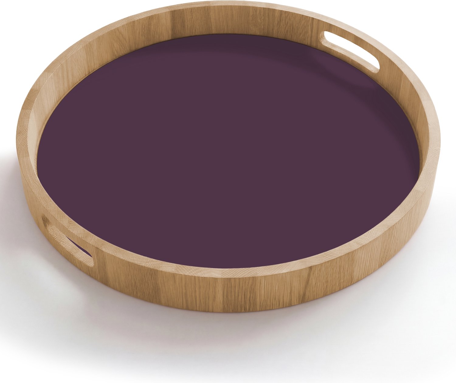 Dienblad rond 50x50 cm - Schootdienblad hout - Midnight - Plum - Paars - Borrelplank rechthoek - Plateau houten dienbladen