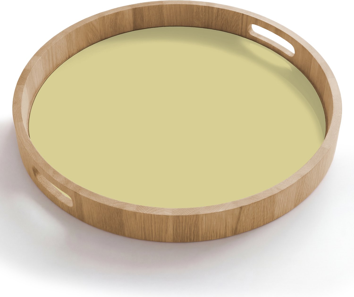 Dienblad rond 50x50 cm - Schootdienblad hout - Golden - Clover - Geel - Borrelplank rechthoek - Plateau houten dienbladen