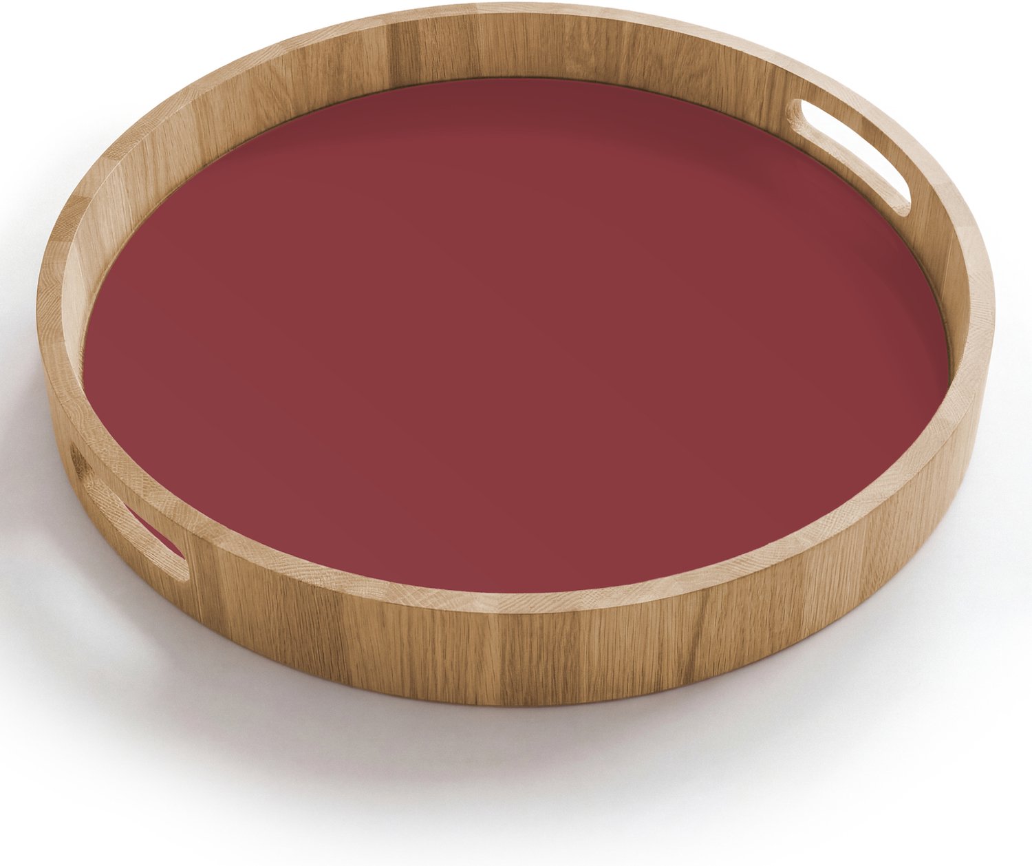 Dienblad rond 40x40 cm - Schootdienblad hout - Barn - Antique - Rood - Borrelplank rechthoek - Plateau houten dienbladen