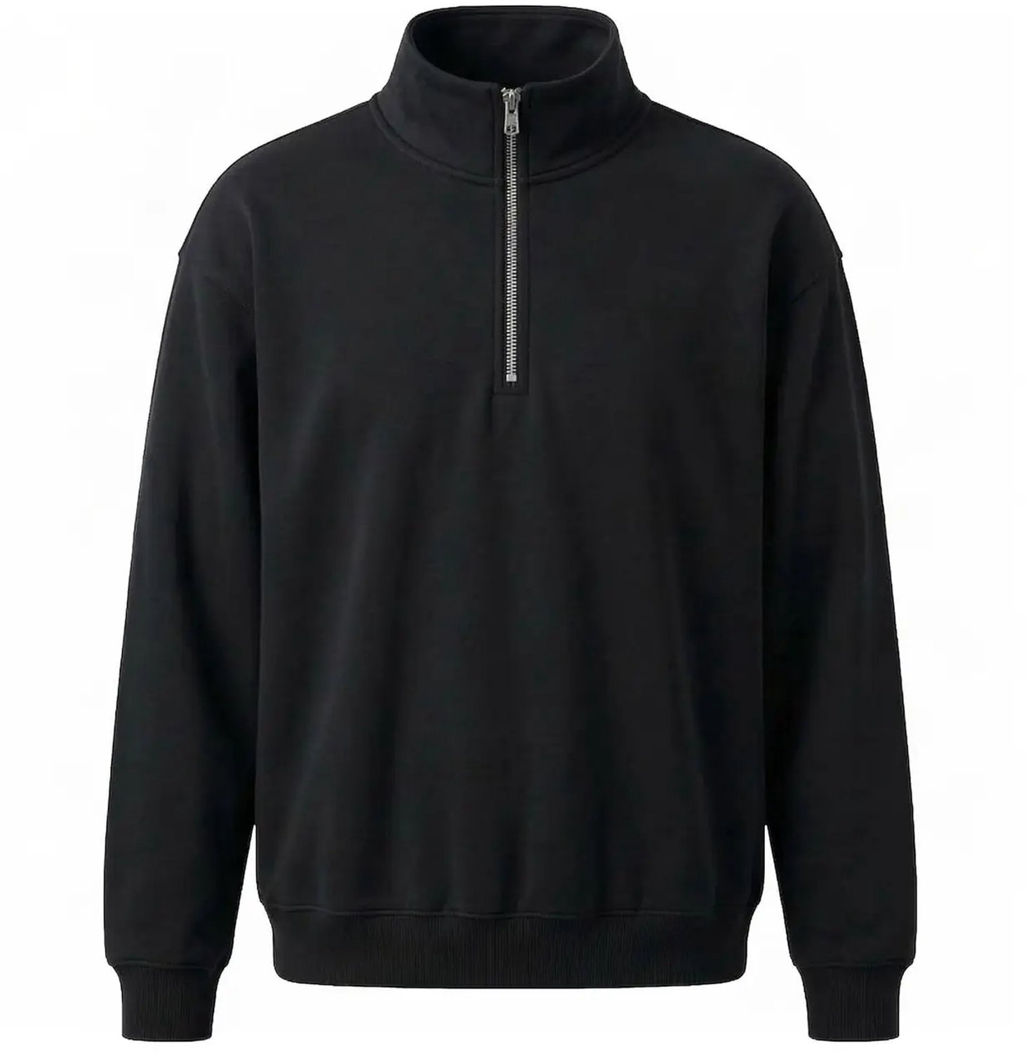 Sweatshirt loose 1/2 rits Urban Classics Troyer Zwart