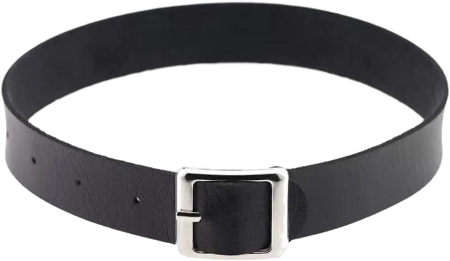 Retro Punk Leren Ketting - Verstelbare Zwarte Kraag met Brede Gothic Stijl voor Vrouwen, Perfect voor Halloween en Biker Kostuums