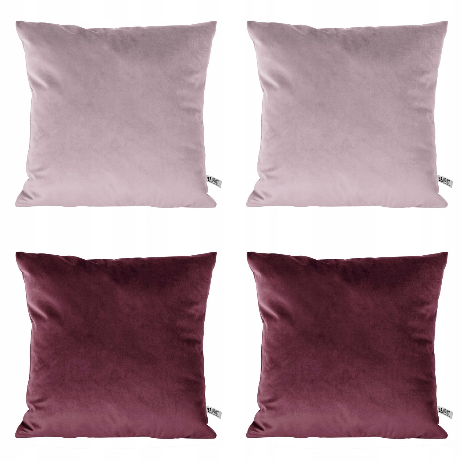 4x Sierkussenhoes Velours Bordo 40x40cm - Luxe Decoratie