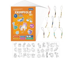 Smowo Shrink Film Set with Keychain - Pack of 10 Shrink Plastic Film - Craft Set with Motif - A4 Matte Transparent - ShopVlot