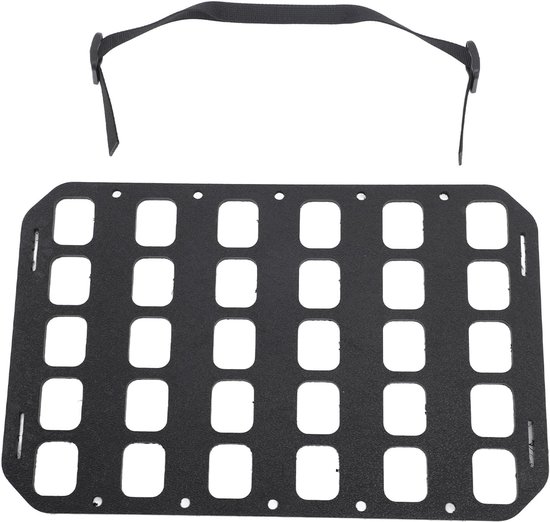 Molle Organizer Paneel Zwart met Handvat, Polypropyleen Vaste Gaten Ontwerp voor Muur Koffer Backpack — afbeelding 3