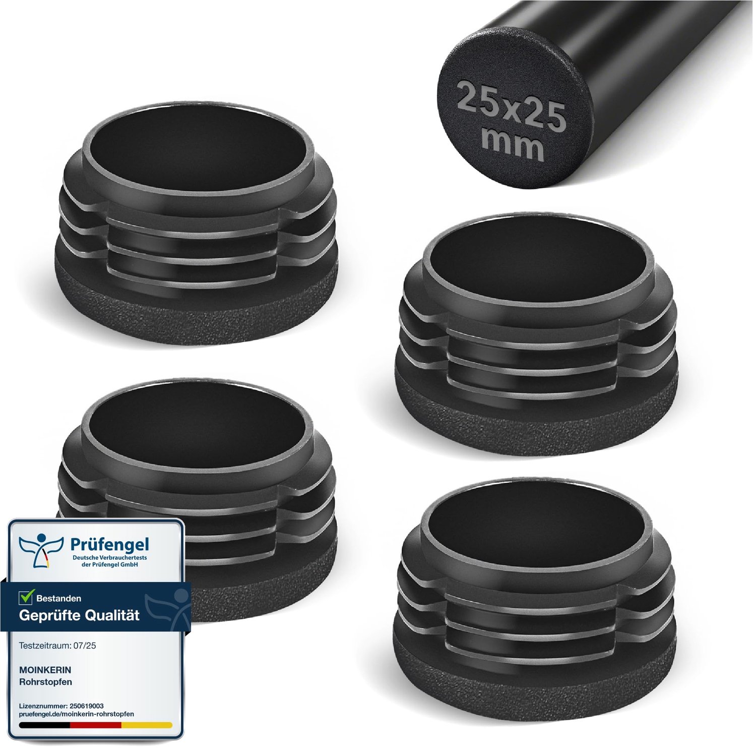 moinkerin Ronde Plastic Eindkappen 25mm Plastic Stekkers voor Metalen Buis, Stoelen, Tafels, Planken Ronde Eindkappen 4 PCs