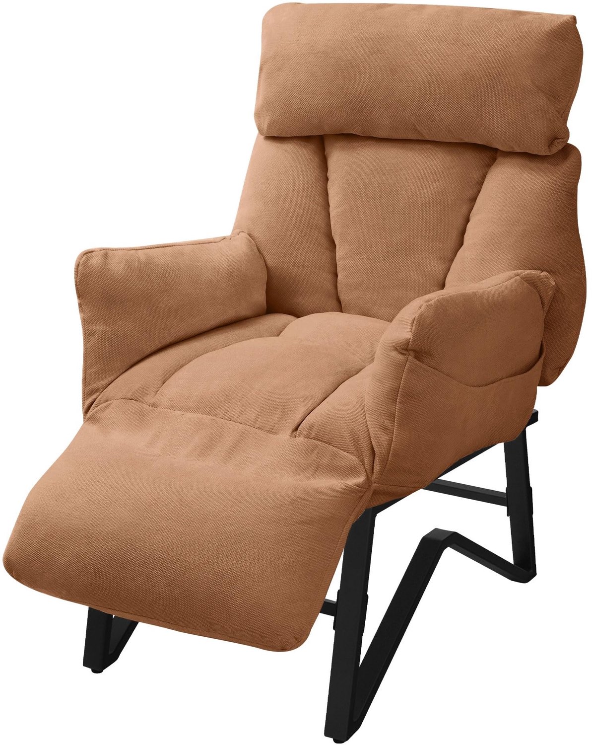 Relaxfauteuil bruin - verstelbaar linnen - comfortabel met armleuningen - ideale leesstoel - ShopVlot