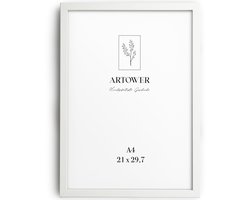 Artower® Witte Fotolijst voor DIN A4 21 x 29,7 cm Smal Frame | Grote Posterlijst Vintage Collage | 21 x 30 cm | Massief Houten Lijst