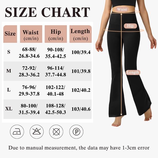 Lishang Flared Yogabroek voor dames, leggings, hoge taille, bootcut, slagbroek, yogabroek, brede pijpen, V-taille met zakken, ondoorzichtige leggings, jazzbroek, joggingbroek, sportbroek — afbeelding 5