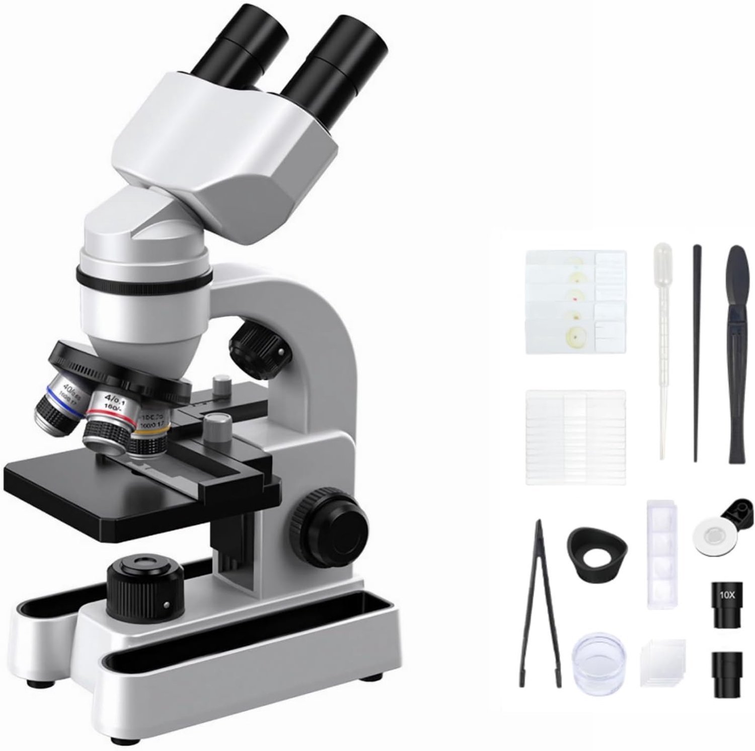 Microscoop met telefoonclip, biologisch preparaat en vullicht (1600, x)