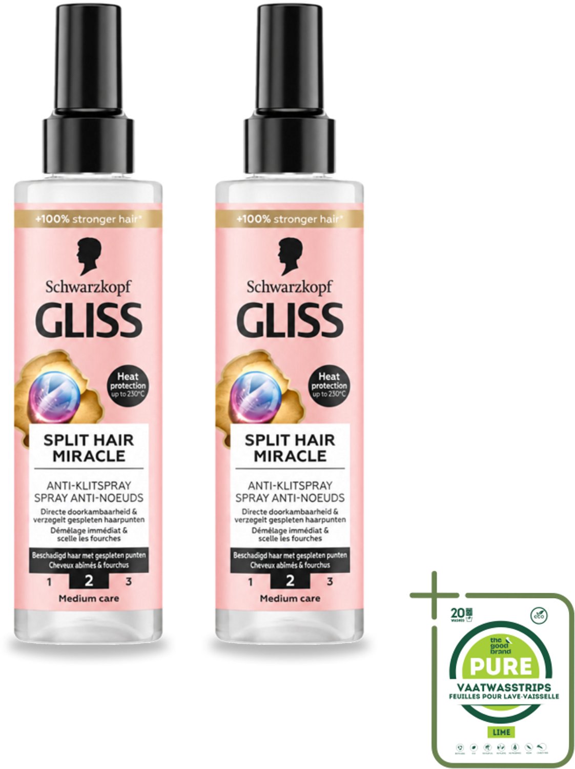 2 x Gliss - Split End Anti-Klit Spray - Tegen Gespleten Haarpunten - 200 ml - Grootverpakking - Haarsplitting - Klitten - Haarbescherming - Haarherstel - Gespleten Haarpunten