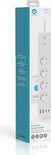 Doos van Nedis SmartLife WiFi Smart Extension Socket met 4 stopcontacten, 2 USB-A en 2 USB-C poorten, wit.