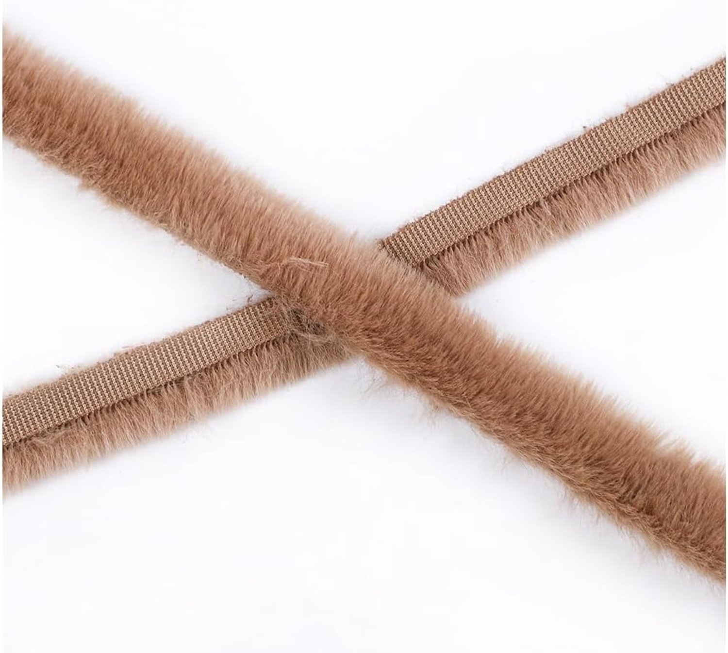 Kunstbont borduursel bont om te knutselen, doe-het-zelf handgemaakte kunstbontband, zacht pluche kunstbont, sierband voor kostuums, decoratie, knutselen, #13 kaki, 1000 x 1 cm