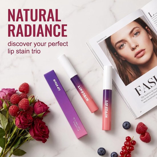 Set van 3 Peel Off Lip Stain Lippenstift om te verwijderen in Light Pink, Cool Rose & Hot Pink, waterdichte liptint, langdurige lipgloss voor dames — afbeelding 5