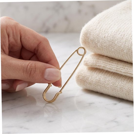 50 Stuks Gouden Zware Veiligheidsnaalden met Lange Naald Stevige Metalen Grote Veiligheidsspelden voor Kleding Leer Dekens Canvas Naaien Krasvrij — afbeelding 5