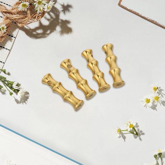 4 Stuks Delige Meubelrail Connector van Aluminium Bamboe Stijl Verbindingsstukken Decoratieve Railing Koppelingen voor Wijnkast Barwagen Universele Meubelrailbeslag voor Glazen — afbeelding 5