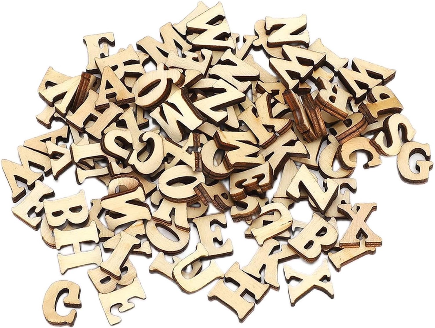 Houten Chips in Lettervorm, Set van 200 Stuks