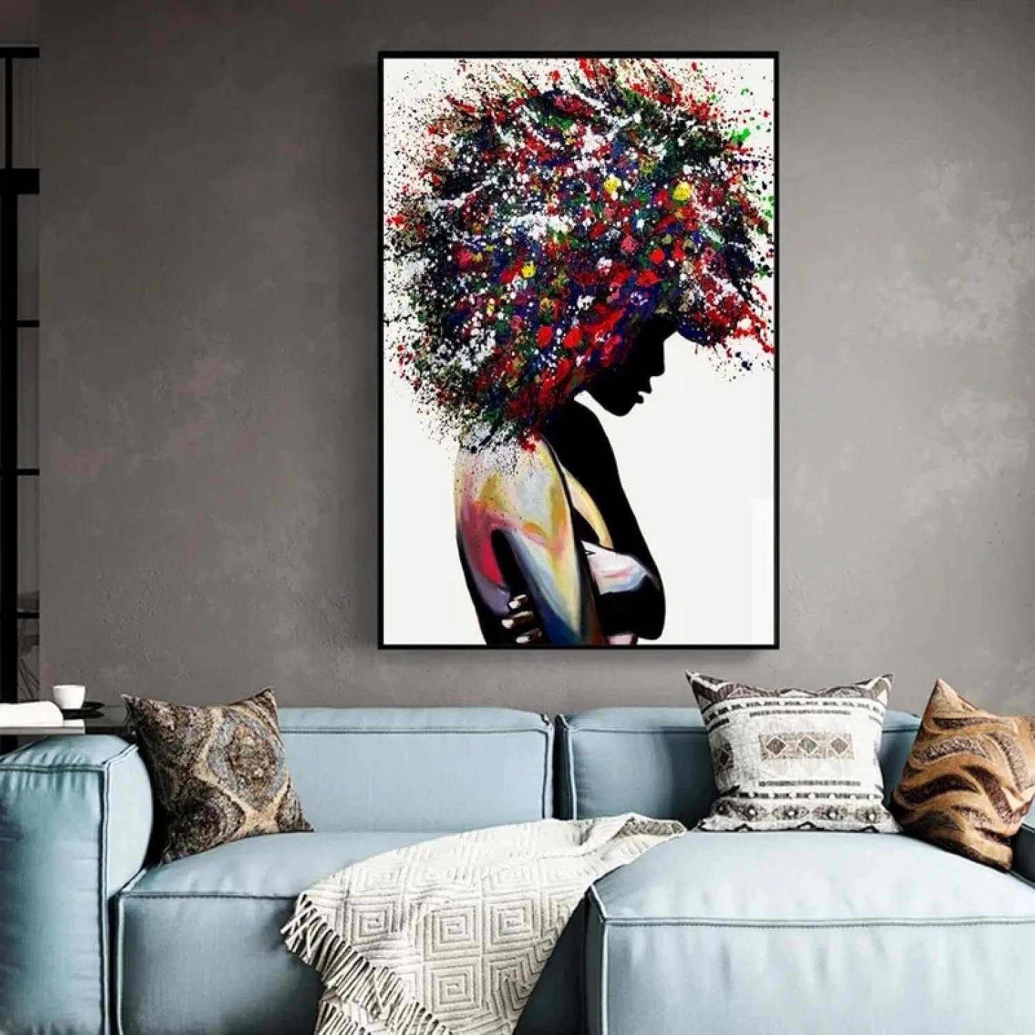Vrouwelijke Kleur Explosie Haar Canvas Foto's Wall Art Grote Moderne Graffiti Esthetiek Wall Art Canvas Posters Prints Slaapkamer Decor 30 x 42 cmGeen lijst